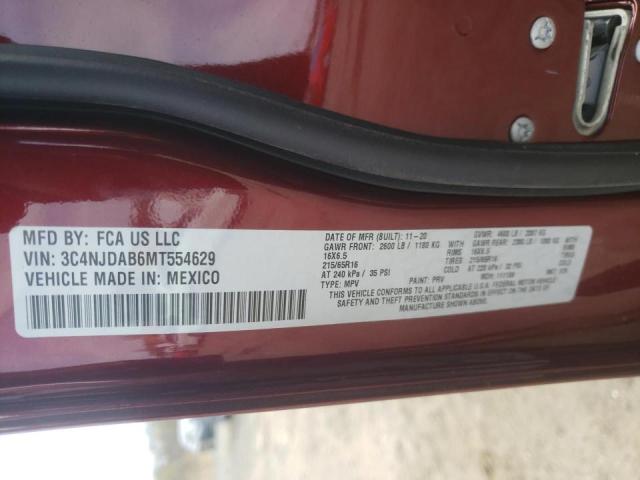 Photo 10 from auction – 2021 JEEP COMPASS SP with VIN 3C4NJDAB6MT554629
