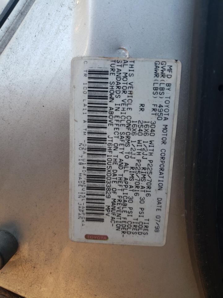 Photo 10 from auction – 1999 LEXUS RX 300 with VIN JT6HF10U5X0033829