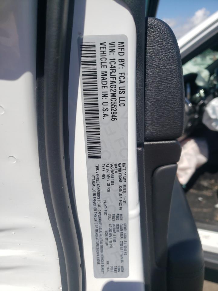 Photo 10 from auction – 2021 JEEP GRAND CHER with VIN 1C4RJFAG2MC552946