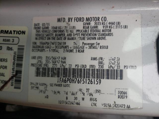 Photo 10 from auction – 2015 FORD FUSION SE with VIN 1FA6P0H76F5126159
