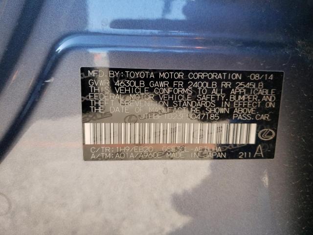Photo 10 from auction – 2015 LEXUS IS 250 with VIN JTHBF1D23F5047185