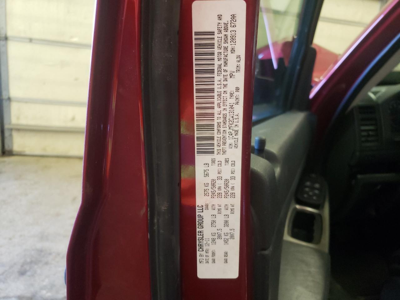 Photo 10 from auction – 2012 JEEP LIBERTY JE with VIN 1C4PJMFK2CW131041