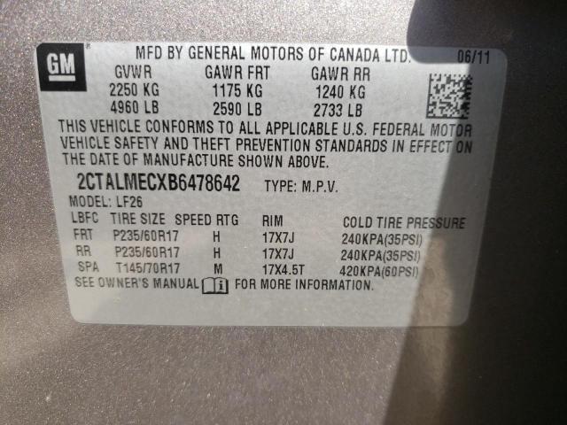Photo 10 from auction – 2011 GMC TERRAIN SL with VIN 2CTALMECXB6478642