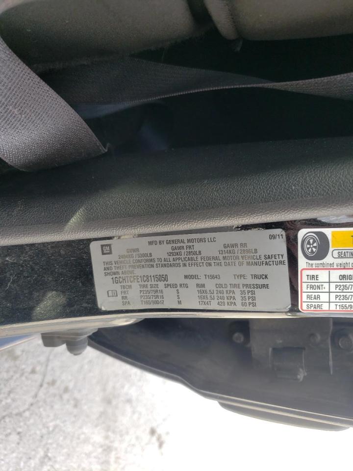 Photo 10 from auction – 2012 CHEVROLET COLORADO L with VIN 1GCHTCFE1C8115050