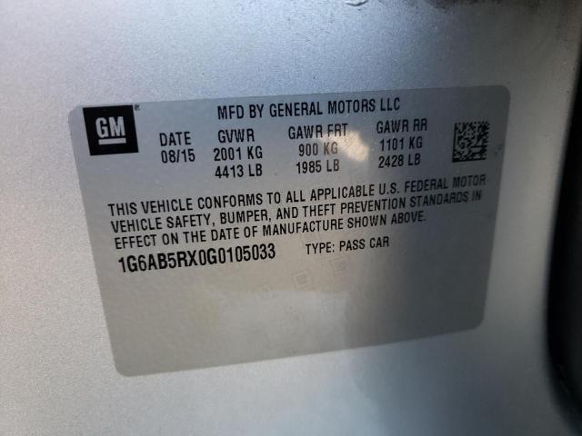 Photo 10 from auction – 2016 CADILLAC ATS LUXURY with VIN 1G6AB5RX0G0105033
