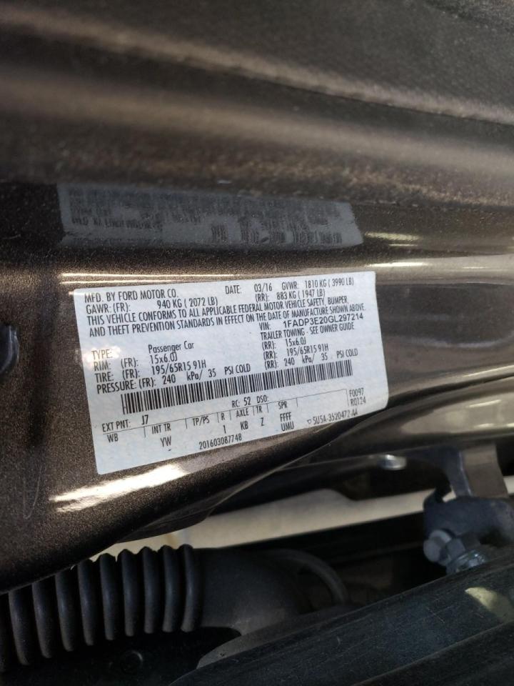 Photo 10 from auction – 2016 FORD FOCUS S with VIN 1FADP3E20GL297214