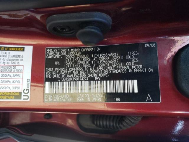 Photo 10 from auction – 2009 LEXUS GX 470 with VIN JTJBT20X190174274
