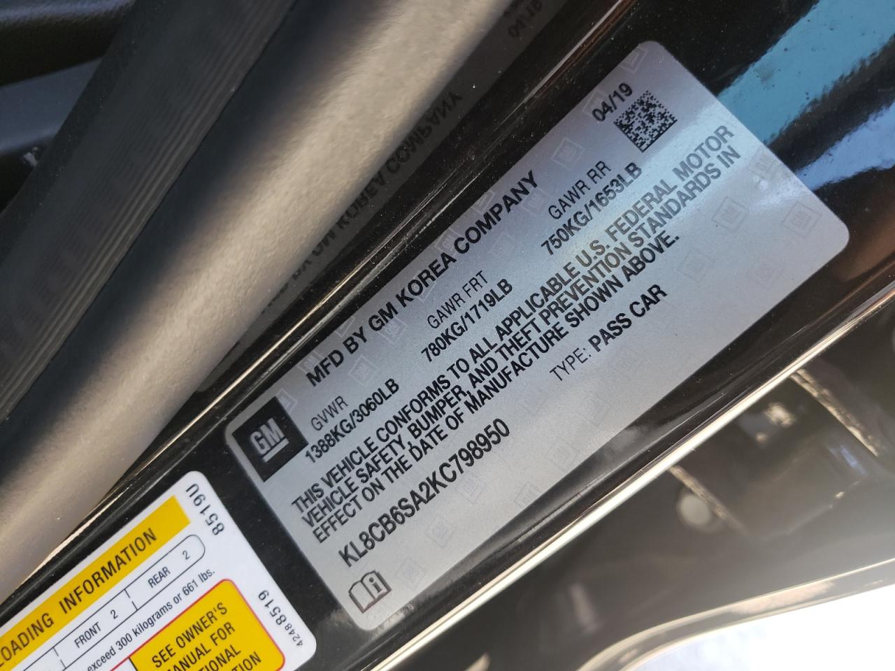 صورة رقم 10 من المزاد - 2019 CHEVROLET SPARK LS مع VIN KL8CB6SA2KC798950