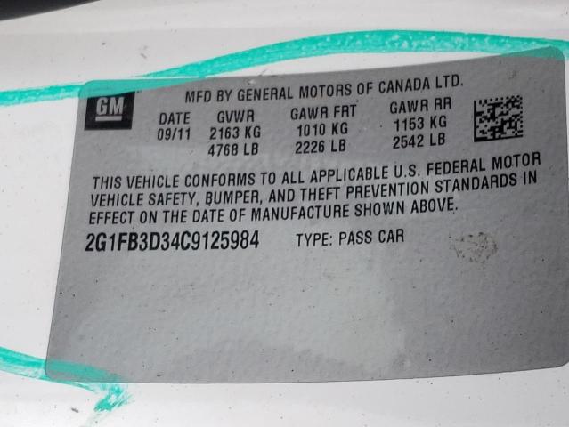 Photo 10 from auction – 2012 CHEVROLET CAMARO LT with VIN 2G1FB3D34C9125984