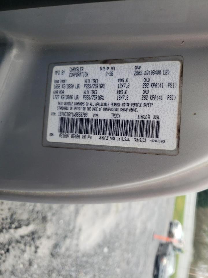 Photo 10 from auction – 1998 DODGE RAM 1500 with VIN 1B7HC16Y1WS658789