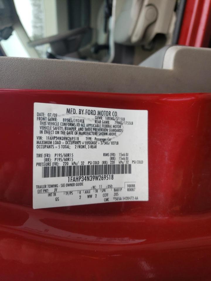 Photo 10 from auction – 2009 FORD FOCUS S with VIN 1FAHP34N39W269518