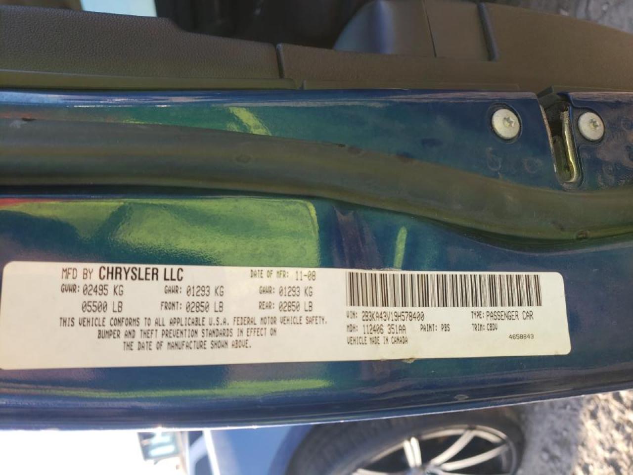 Photo 10 from auction – 2009 DODGE CHARGER with VIN 2B3KA43V19H578400