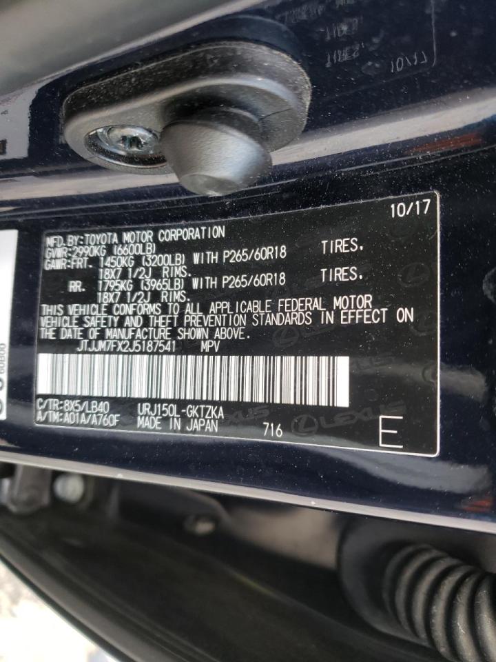 Photo 10 from auction – 2018 LEXUS GX 460 PRE with VIN JTJJM7FX2J5187541