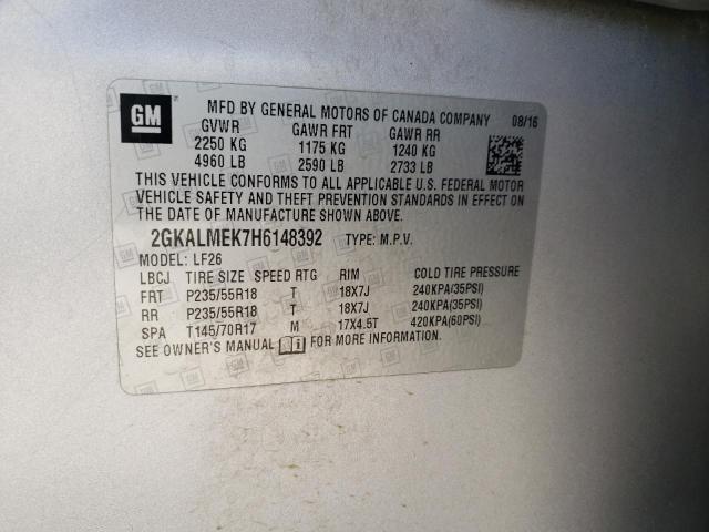 Photo 10 from auction – 2017 GMC TERRAIN SL with VIN 2GKALMEK7H6148392
