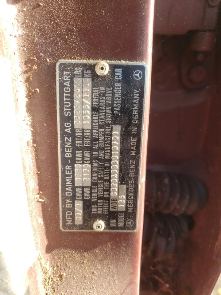 Photo 10 from auction – 1981 MERCEDES-BENZ 300 SD with VIN WDBCB20A3BB013701