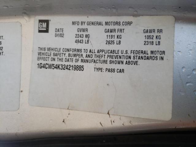 Photo 10 from auction – 2002 BUICK PARK AVENU with VIN 1G4CW54K324219885