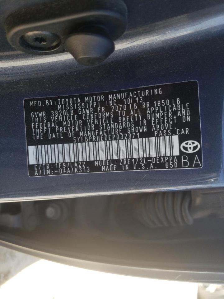 Photo 10 from auction – 2014 TOYOTA COROLLA EC with VIN 5YFBPRHE0EP032971