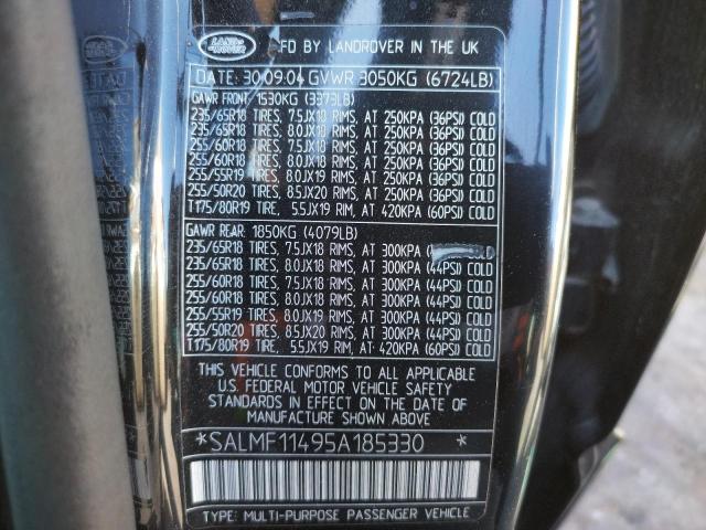 Photo 10 from auction – 2005 LAND ROVER RANGE ROVE with VIN SALMF11495A185330
