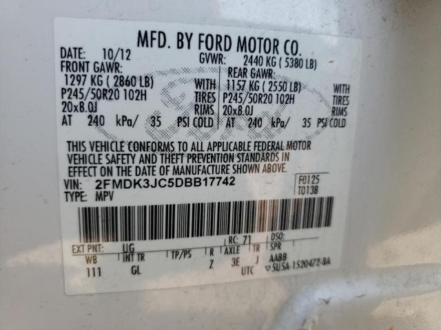 Photo 10 from auction – 2013 FORD EDGE SEL with VIN 2FMDK3JC5DBB17742