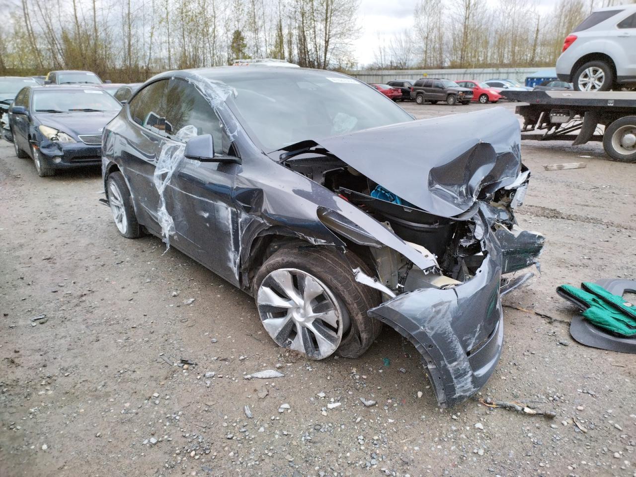 TESLA MODEL Y 2021 with VIN 5YJYGDEE0MF213340 - Photo from auction
