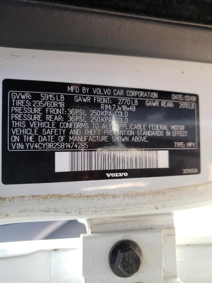 Photo 10 from auction – 2008 VOLVO XC90 3.2 with VIN YV4CY982581474285
