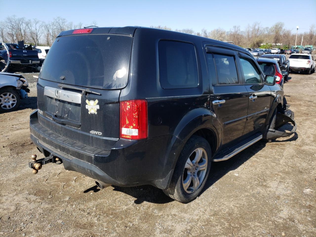 Photo 4 from auction – 2012 HONDA PILOT EXLN with VIN 5FNYF4H74CB033387