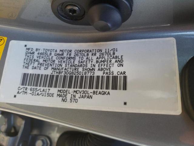 Photo 10 from auction – 2002 LEXUS ES 300 with VIN JTHBF30G825018773