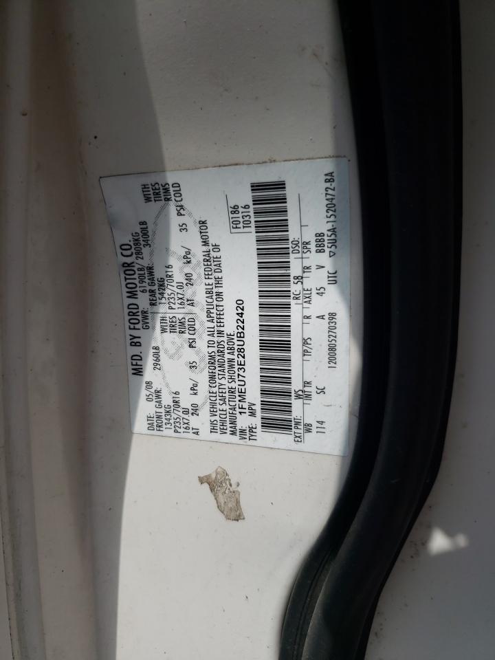 Photo 10 from auction – 2008 FORD EXPLORER X with VIN 1FMEU73E28UB22420