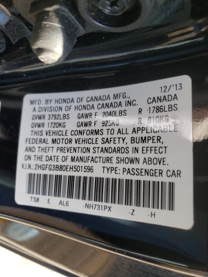 Photo 10 from auction – 2014 HONDA CIVIC EX with VIN 2HGFG3B80EH501596