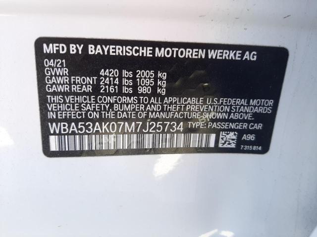 Photo 10 from auction – 2021 BMW 228I with VIN WBA53AK07M7J25734