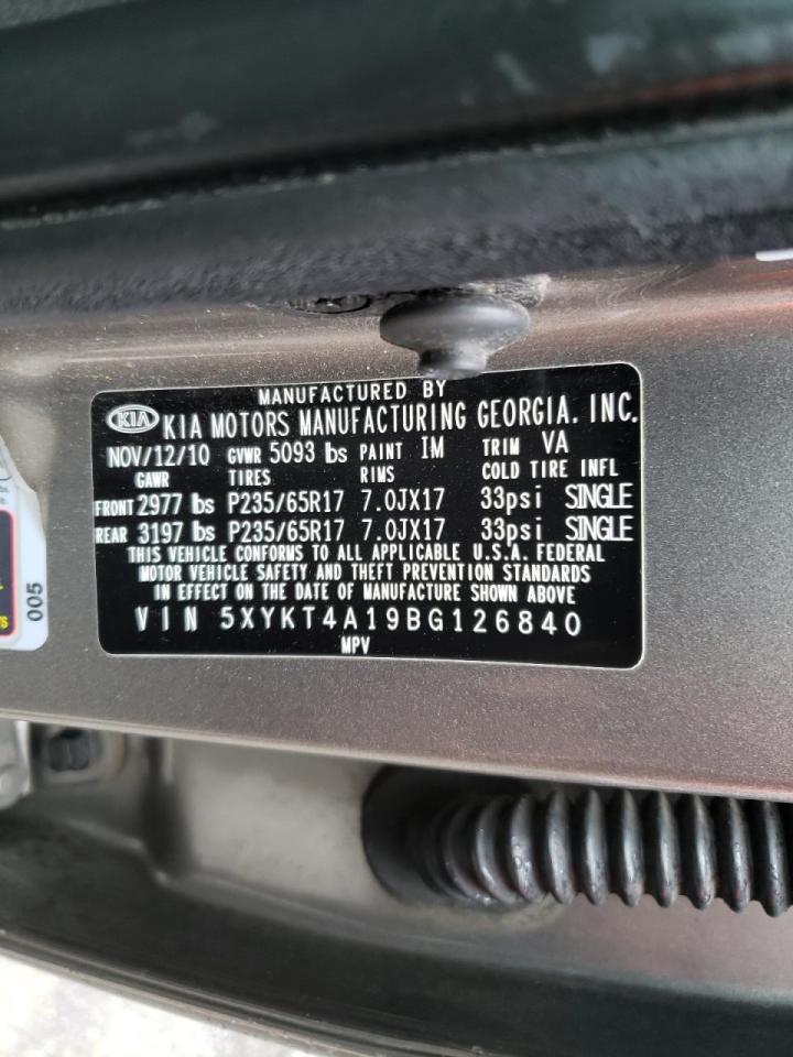 Photo 10 from auction – 2011 KIA SORENTO BA with VIN 5XYKT4A19BG126840
