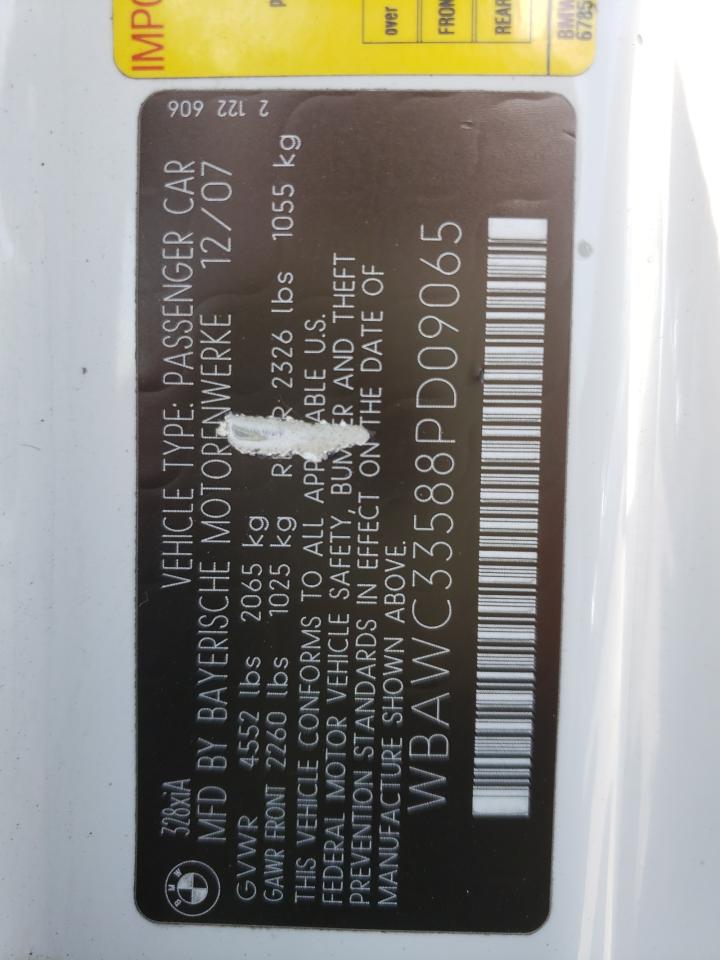 Photo 10 from auction – 2008 BMW 328 XI with VIN WBAWC33588PD09065
