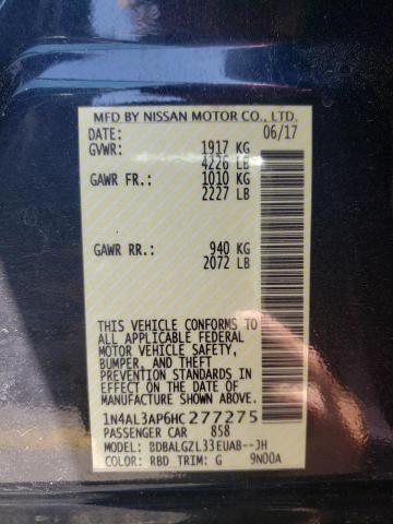 Photo 10 from auction – 2017 NISSAN ALTIMA 2.5 with VIN 1N4AL3AP6HC277275