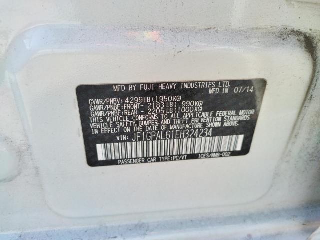 Photo 10 from auction – 2014 SUBARU IMPREZA SP with VIN JF1GPAL61EH324234