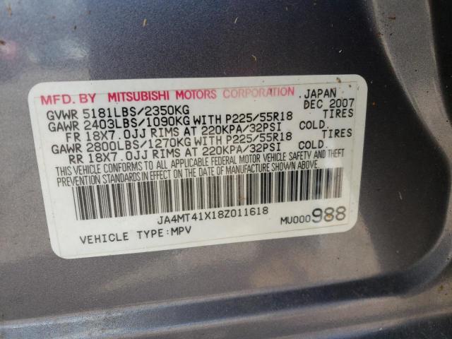 Photo 10 from auction – 2008 MITSUBISHI OUTLANDER with VIN JA4MT41X18Z011618