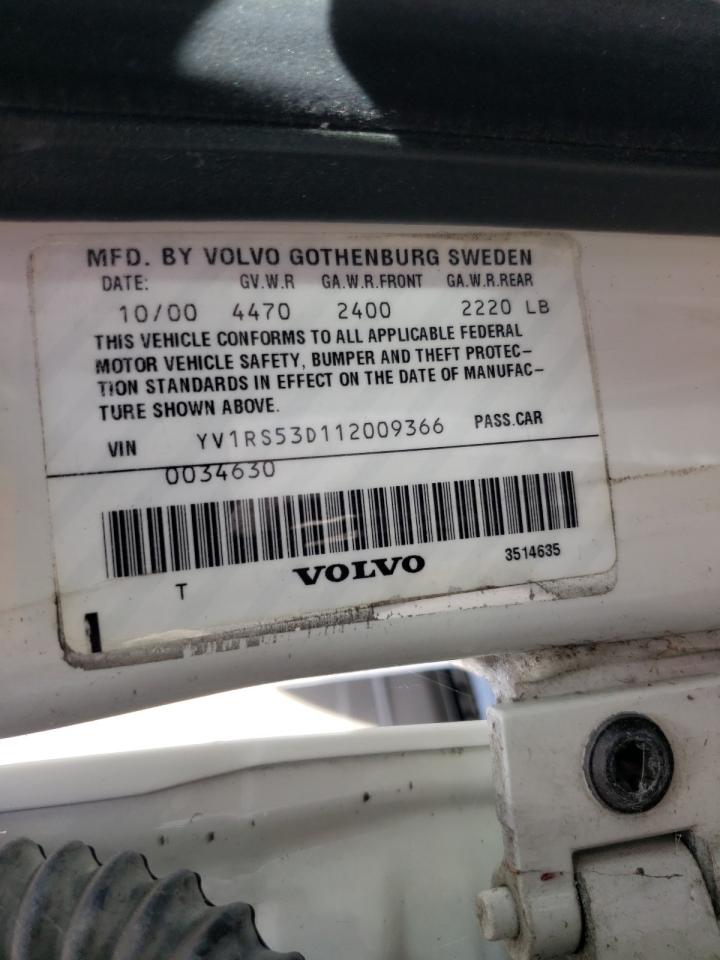 Photo 10 from auction – 2001 VOLVO S60 T5 with VIN YV1RS53D112009366
