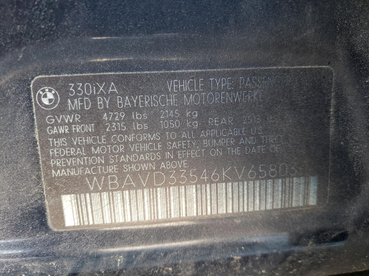 Photo 10 from auction – 2006 BMW 330 XI with VIN WBAVD33546KV65803
