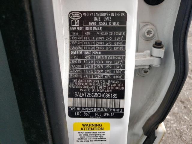 Photo 10 from auction – 2012 LAND ROVER RANGE ROVE with VIN SALVT2BG8CH686189