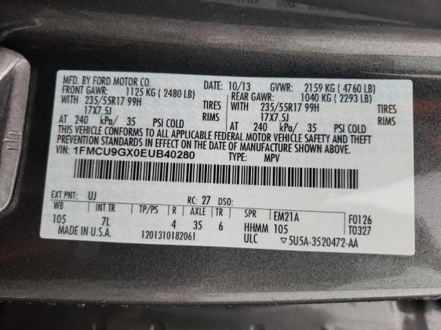 Photo 10 from auction – 2014 FORD ESCAPE SE with VIN 1FMCU9GX0EUB40280
