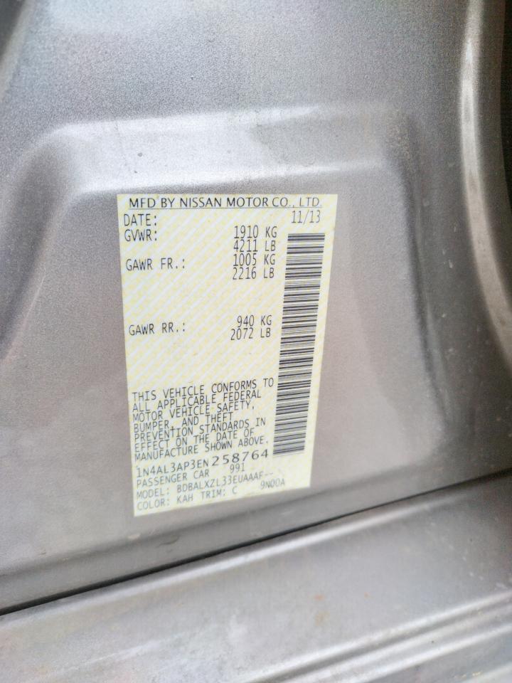 Photo 10 from auction – 2014 NISSAN ALTIMA 2.5 with VIN 1N4AL3AP3EN258764
