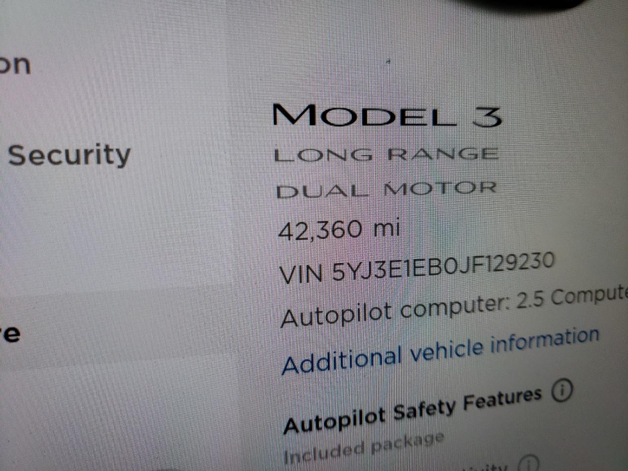 Photo 8 from auction – 2018 TESLA MODEL 3 with VIN 5YJ3E1EB0JF129230