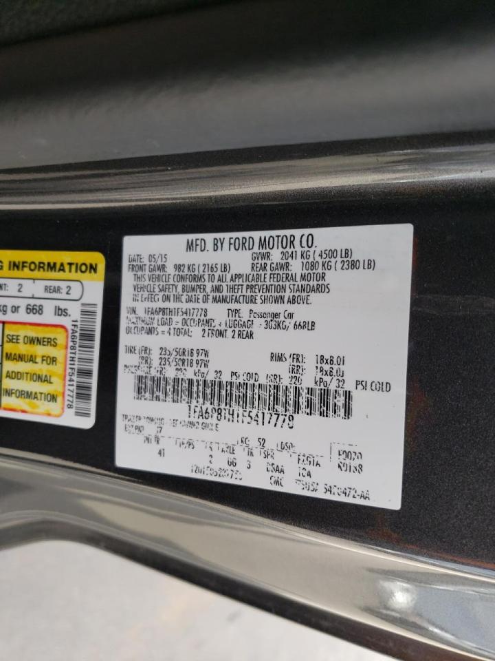 Photo 10 from auction – 2015 FORD MUSTANG with VIN 1FA6P8TH1F5417778