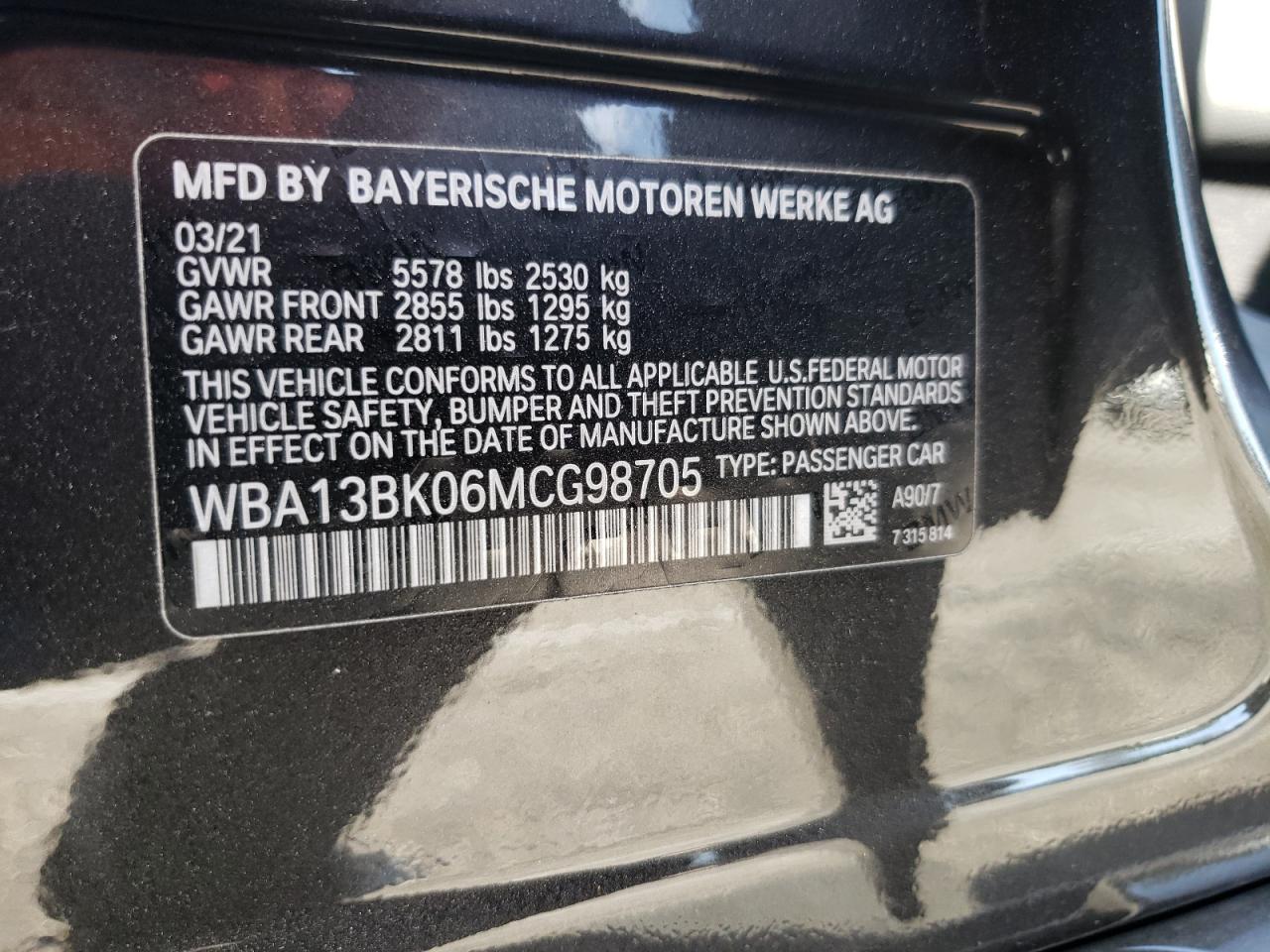 Photo 10 from auction – 2021 BMW M550XI with VIN WBA13BK06MCG98705