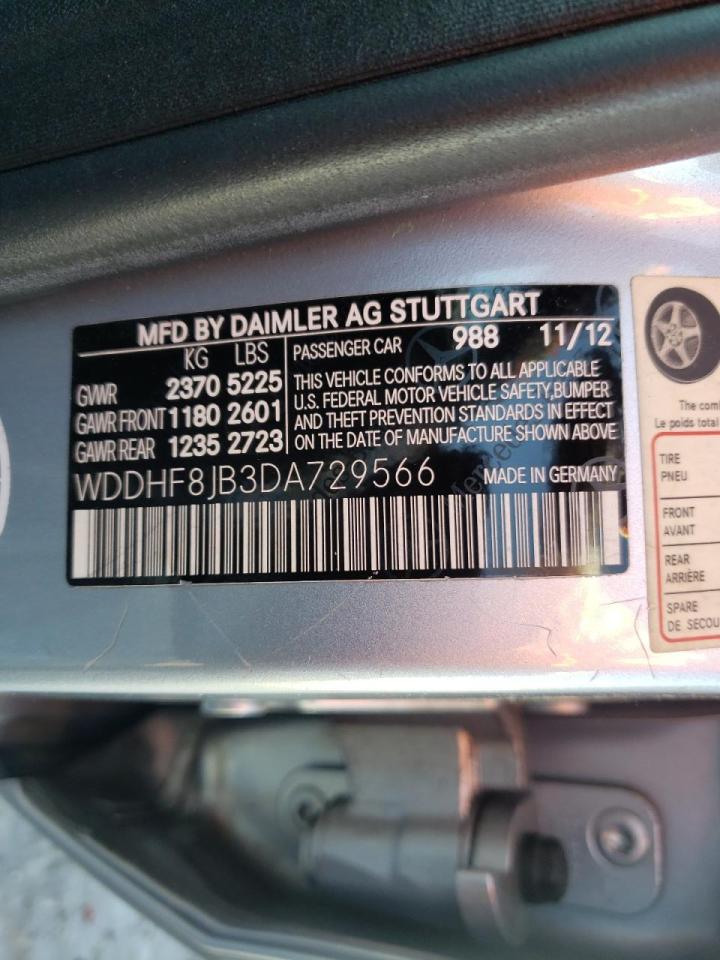 Photo 10 from auction – 2013 MERCEDES-BENZ E 350 4MAT with VIN WDDHF8JB3DA729566