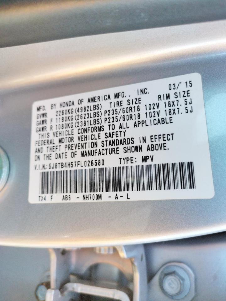 Photo 10 from auction – 2015 ACURA RDX TECHNO with VIN 5J8TB4H57FL028580