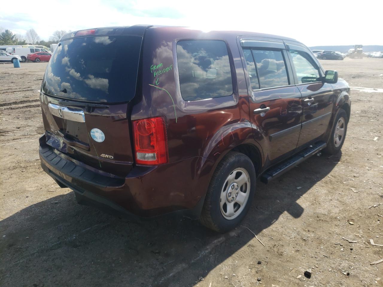 Photo 4 from auction – 2015 HONDA PILOT LX with VIN 5FNYF4H20FB020886