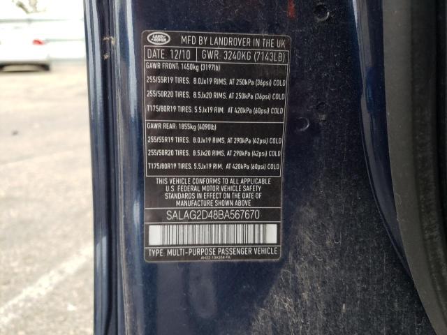 Photo 10 from auction – 2011 LAND ROVER LR4 HSE with VIN SALAG2D48BA567670