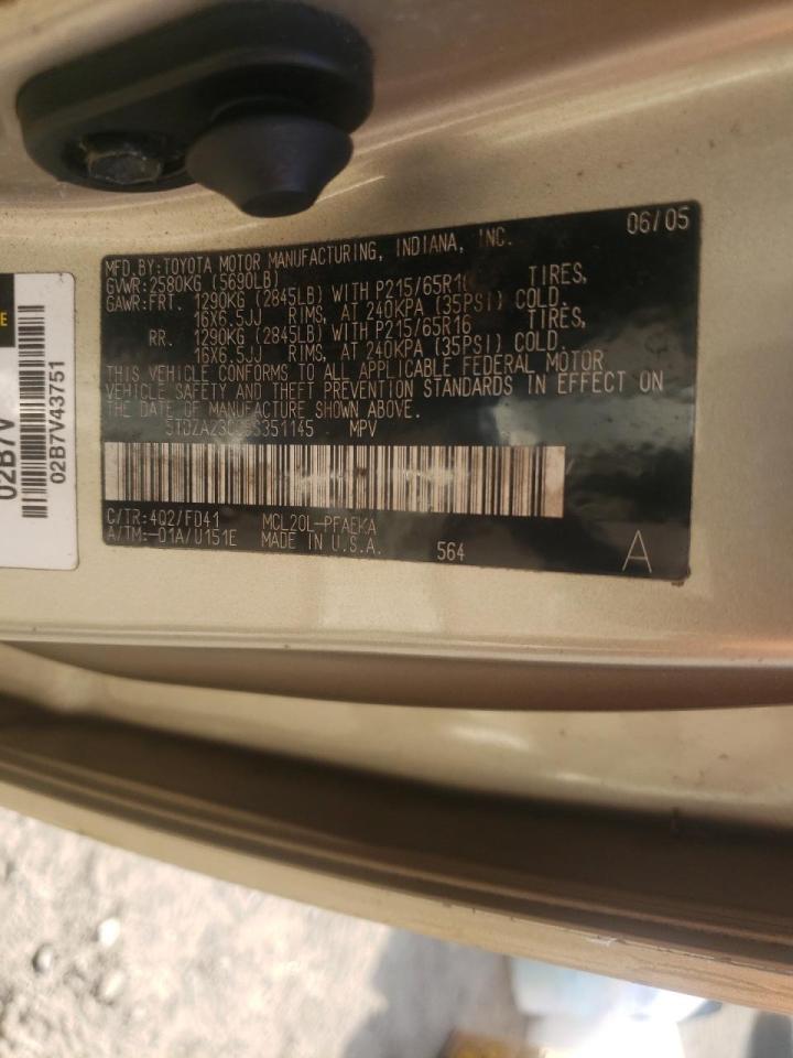 Photo 10 from auction – 2005 TOYOTA SIENNA CE with VIN 5TDZA23C05S351145