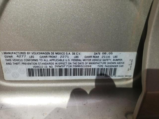 Photo 10 from auction – 2006 VOLKSWAGEN JETTA 2.5 with VIN 3VWSF71K76M651094