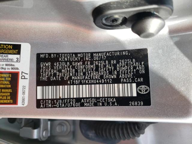 Photo 10 from auction – 2017 TOYOTA CAMRY LE with VIN 4T1BF1FKXHU449112